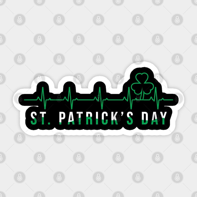 St. Patrick's Day - heartbeat Sticker by theanimaldude